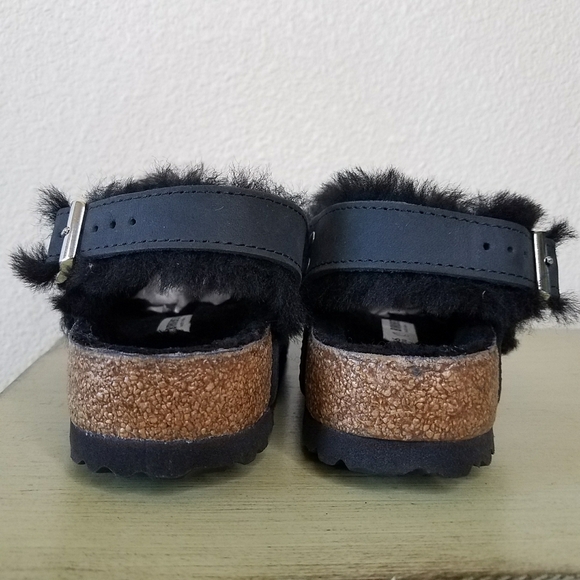 Birkenstock Tokio Shearling Oiled Leather-Shearling - Black - Picture 7 of 9
